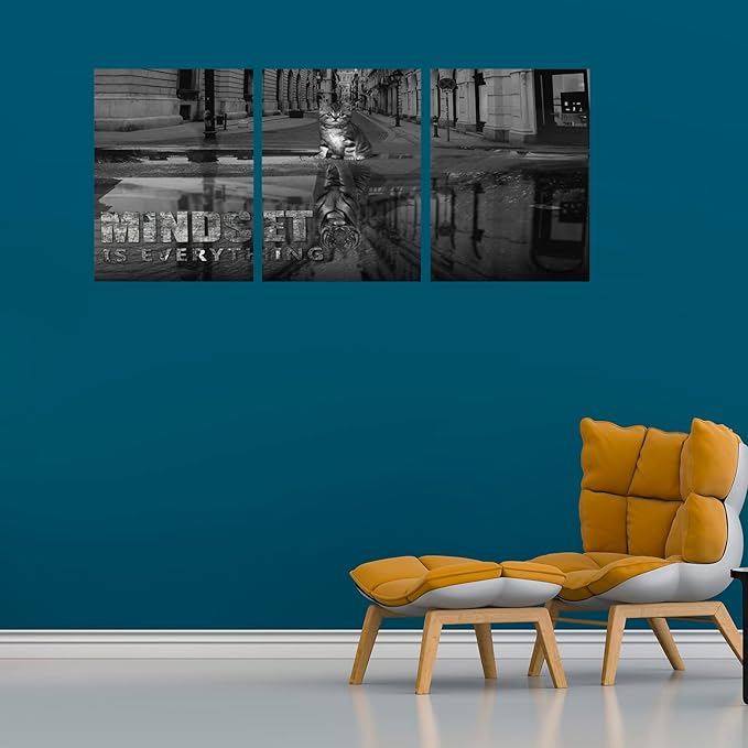 3 Panels Motivational Canvas Wall Art Inspirational Wall Art Entrepreneur Quotes Poster Print Artwork Painting Picture for Framed Home Decoration Living Room office bedroom 36''W x 16''H-FlexoryFit