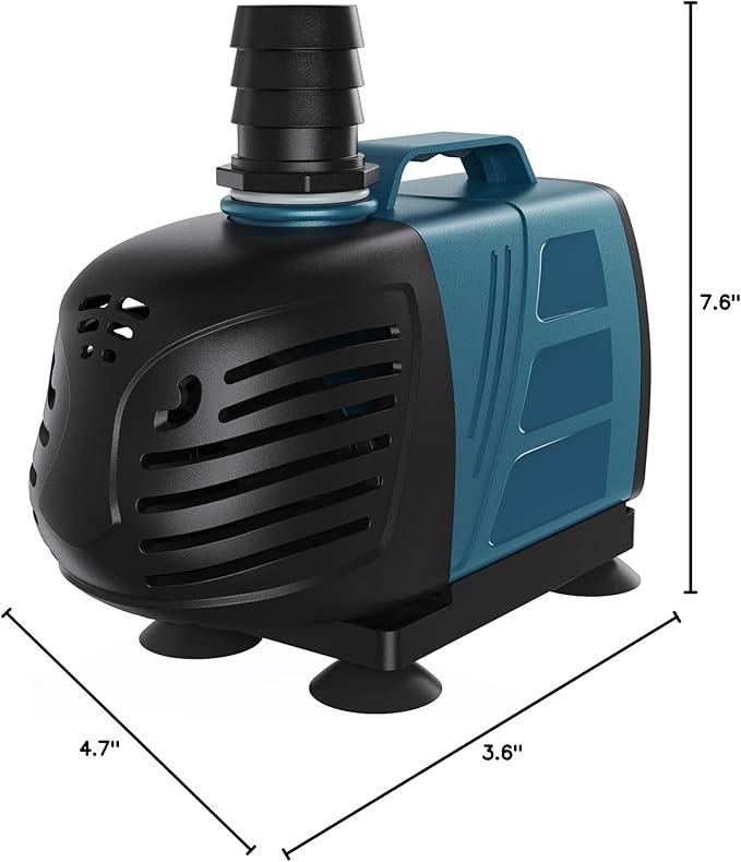 Uniclife Aquarium 1000 GPH Submersible and Inline Water Pump 80W 10ft High Lift AC 120 V Quiet Return Pump with 10 ft. Power Cord for Large Fish Tanks Pond Waterfalls Fountains Sumps and Gardens