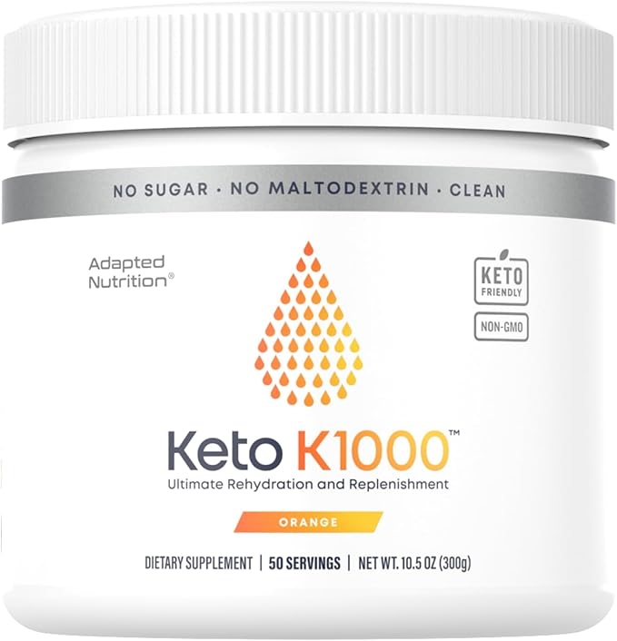 Hi-Lyte Keto K1000 Electrolyte Powder | Orange | Hydration Supplement Drink Mix | Boost Energy & Beat Leg Cramps | No Sugar, No Maltodextrin | 50 Servings-FlexoryFit