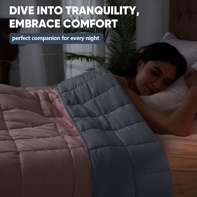 King Size Weighted Blanket for Adults (20 lbs, 80โ x 87โ, Pink Grey) Cooling Heavy Blanket for Sleeping Perfect for 190-210 lbs, Breathable Blanket for Adults & Couple All Season, Machine Washable