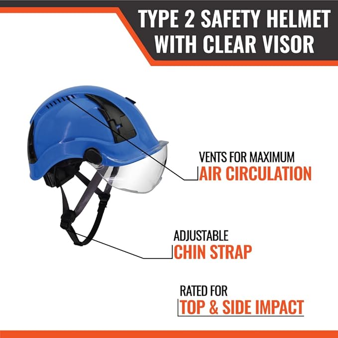 Malta Dynamics APEX Type 2 Safety Helmet – OSHA and ANSI Z89.1 Compliant Safety Hard Hats for Construction Workers and Vented Helmet for Head Protection