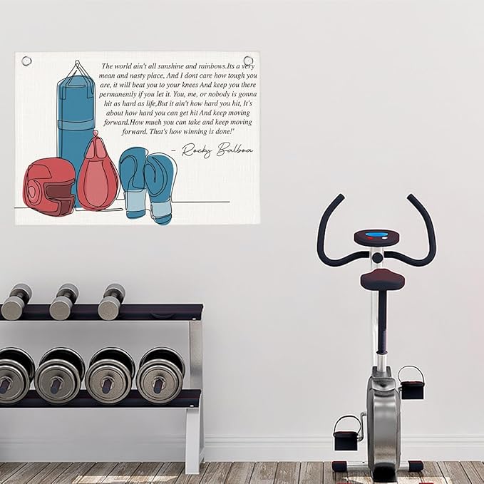The World Ain't All Sunshine and Rainbows Gym Motivational Wall Art Banner Dorm Posters Gifts for Guys Men Women Gym Flag Decor for Home Gym Bedroom Workout Room 30x20 Inchs