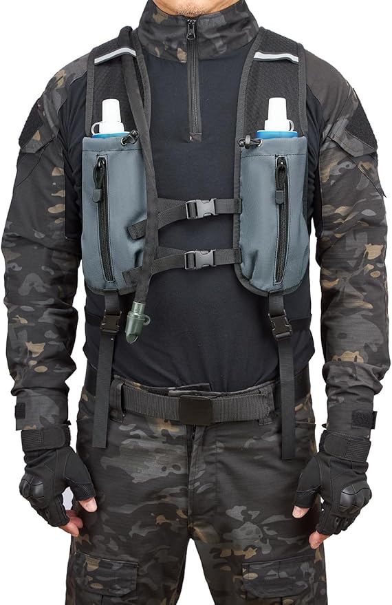 ATBP Running Hydration Vest Pack Tactical 3L Water Bladder Backpack Bag for Cycling Marathon Hiking Daypack Men & Women-FlexoryFit