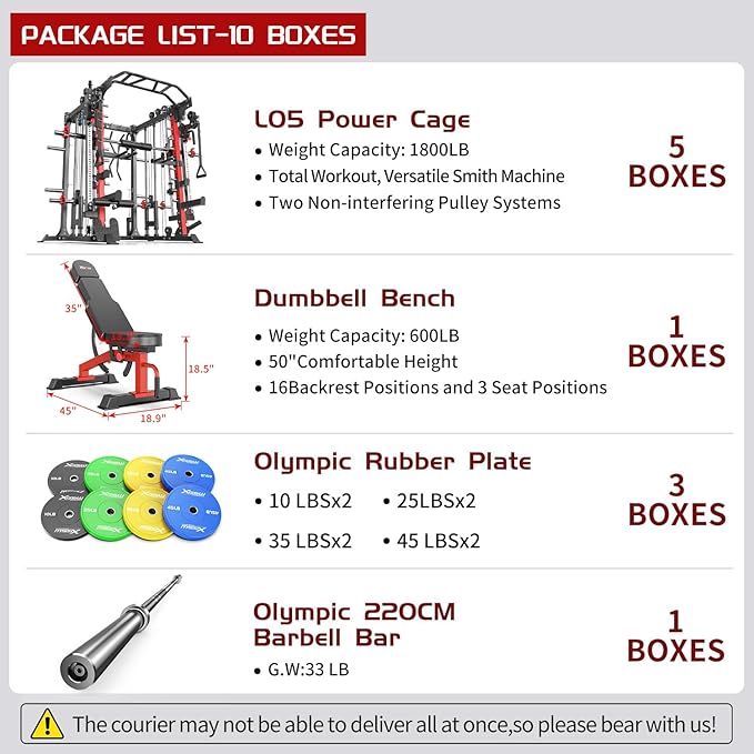 Power Cage,1600lbs Multi-Function Power Rack with Adjustable Cable Crossover System and More Training Attachment, Weight Cage for Home Gym-FlexoryFit