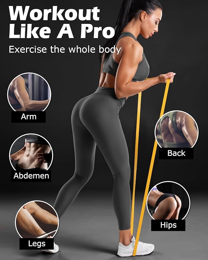 Zacro Resistance Bands, 6 Resistance Levels Pull Up Assistance Bands, Exercise Bands for Men&Women, Heavy Duty Resistance Band Set with Door Anchor, for Working Out, Muscle Training, Physical Therapy-FlexoryFit