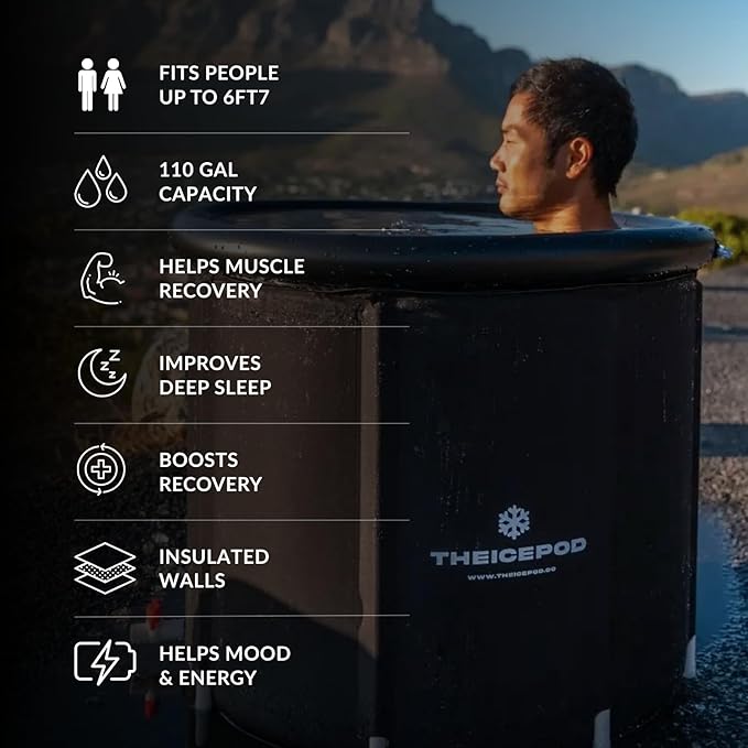 The Ice Pod Pro – Premium Cold Plunge Tub for Daily Recovery – Extra-Insulated Design with Thermal Lid – Built for Comfort, Performance & Durability - The Pod Company