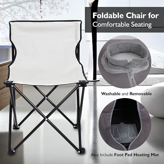 SereneLife Portable Sauna for Home, Infrared Sauna Tent with Heated Foot Pad and Folding Chair, Compact Personal Rejuvenation Sauna, Remote Control In-Home Spa, 38" x 32” - (Gray)