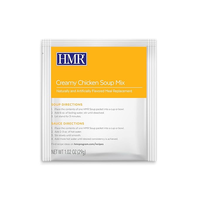 HMR Creamy Chicken Soup Mix | Instant Lunch or Dinner to Support Weight Management | Easy to Make | 15 grams of Protein | Low Calorie Food | Triple Pack, 7 Single Serve Packets per Box-FlexoryFit
