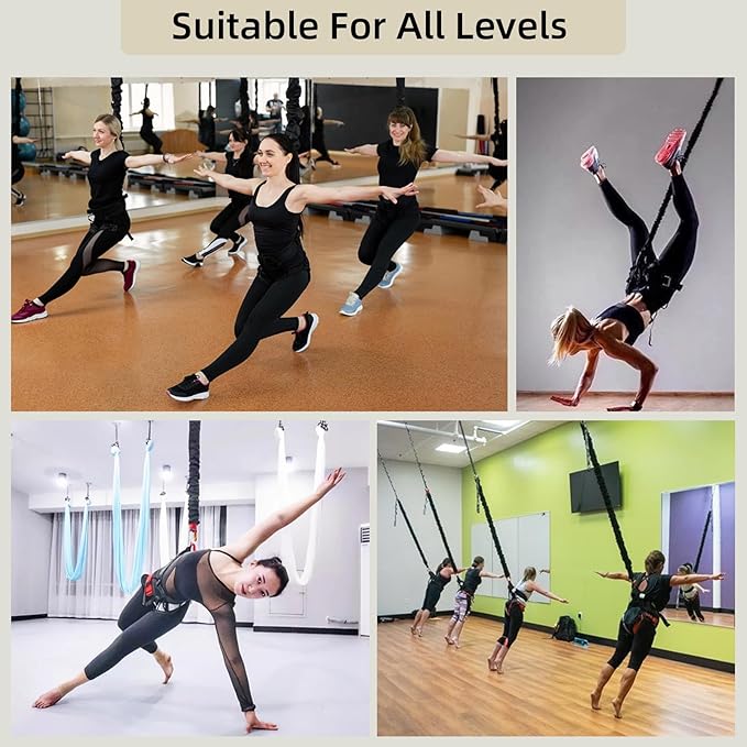Bungee Fitness Set, Heavy Resistance Band Set, Professional 4D Yoga Bungee Rope Workout Equipment W/6 Sizes, for Home Gym Training & Fitness(Not for Extreme Sports)-FlexoryFit