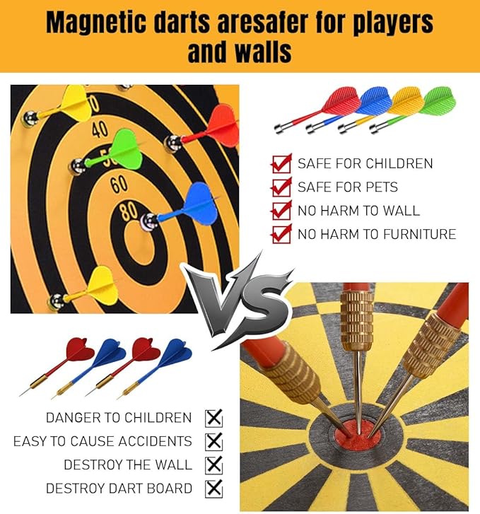 Magnetic Dart Board for Kids, Gifts Ideas for Teenage Boys Girls, Dartboard Toys for Teen Age 6 7 8 9 10 11 12 13 14 15 16 Years