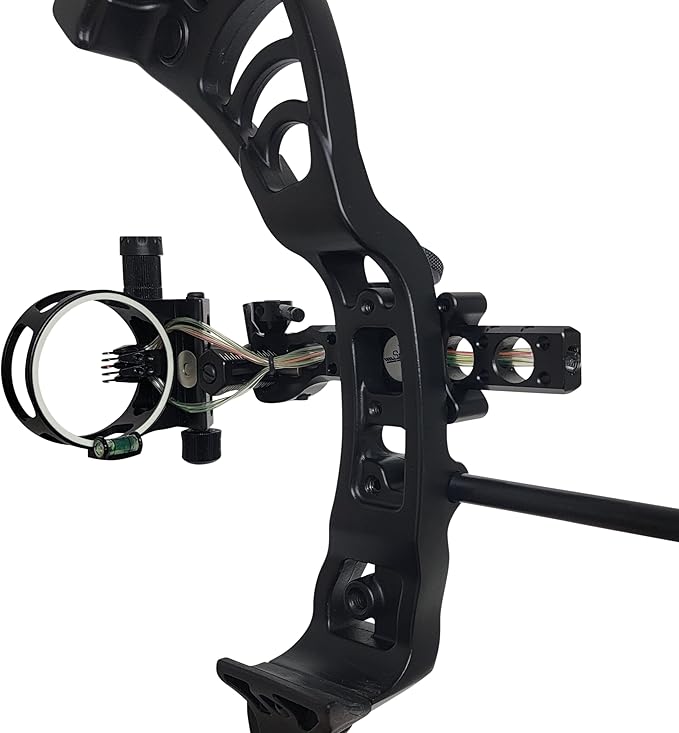 SAS Essence 019" Bow Sight with Micro Adjust Detachable Bracket with LED Sight Light for Archery Compound Bows Hunting Shooting
