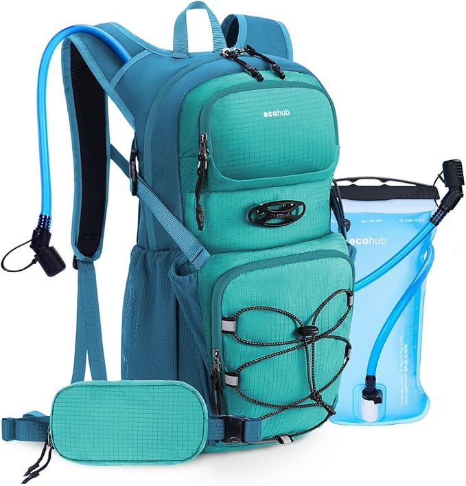 ECOHUB Hydration Backpack for Men Women, 20L Lightweight Hiking Daypack Cycling Backpack with 2L Water Bladder, Insulated Hydration Pack with Waist Pack-FlexoryFit