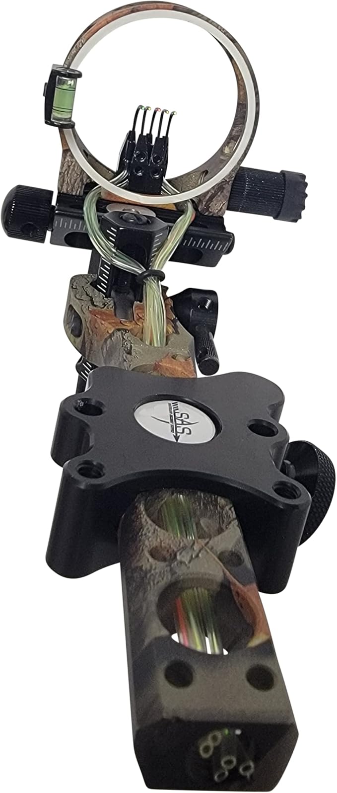 SAS Essence 019" Bow Sight with Micro Adjust Detachable Bracket with LED Sight Light for Archery Compound Bows Hunting Shooting