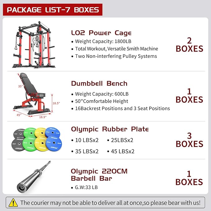 Power Cage,1600lbs Multi-Function Power Rack with Adjustable Cable Crossover System and More Training Attachment, Weight Cage for Home Gym-FlexoryFit