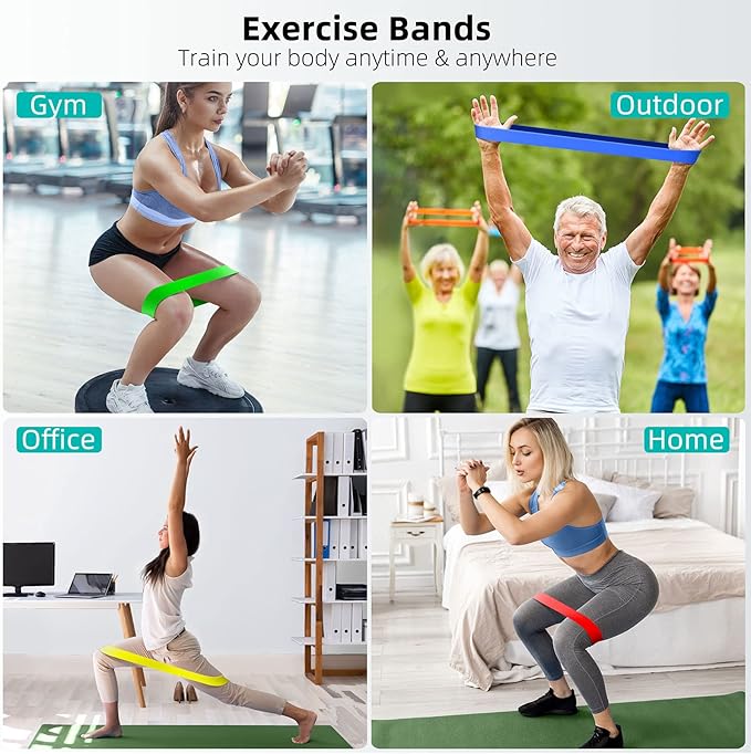 Resistance Bands for Working Out, Elastic Exercice Loop Bands for Physical Therapy, Yoga Starter Set of Stretch Bands for Booty Legs, Pilates Flexbands-FlexoryFit