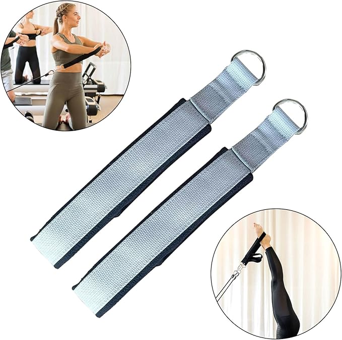 Pilates Double Loop Straps for Reformer, D Ring Straps Handle, Yoga Exercise Straps, 2 PCS-FlexoryFit