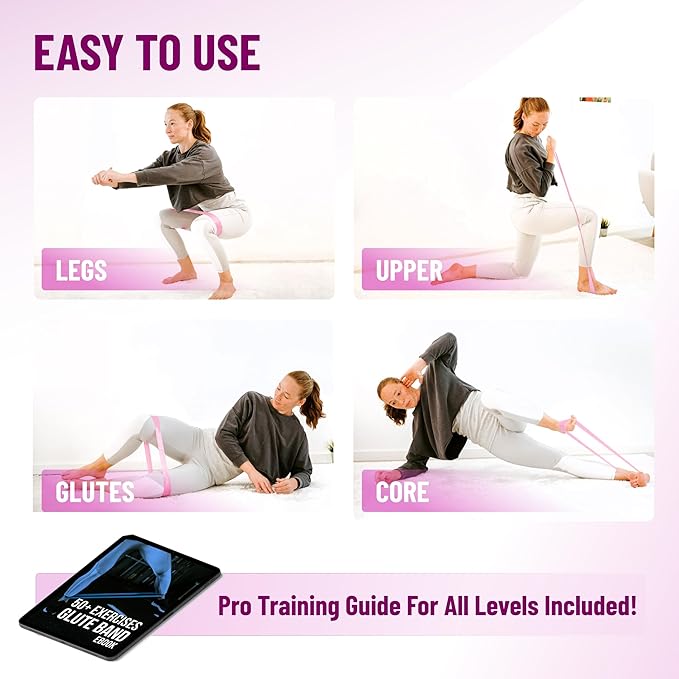 Fabric Mini Resistance Bands Sets for Trainers, Bootcamp, Gym for Men and Women in Fun Colors - Ebook, Videos and Workout Chart Included by Iron Core Fitness-FlexoryFit