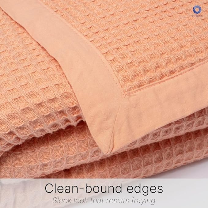 GOTS Certified Organic Cotton Waffle Weave Blanket, Twin Bed & Couch Throw, 66"X90", Modern Home Decor