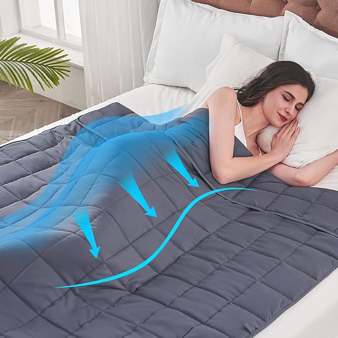 yescool Weighted Blanket for Adults (30 lbs, 88โ x 104โ, Grey) Cooling Heavy Blanket for Sleeping Perfect for 290-310 lbs, King Size Breathable Blanket with Premium Glass Bead
