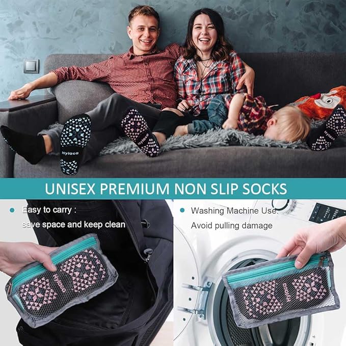 Hylaea Unisex Non Slip Socks with Grip for Yoga, Hospital, Pilates, Barre | Ankle, Cushioned-FlexoryFit