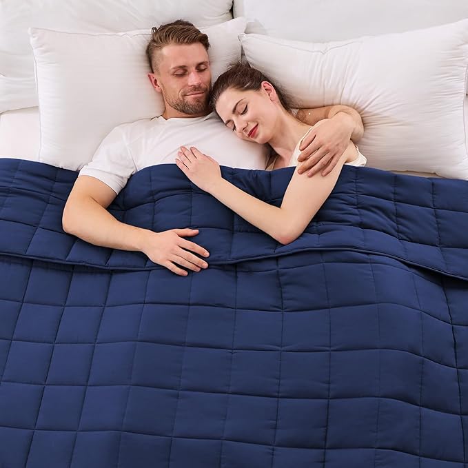yescool King Size Weighted Blanket for Adults (30 lbs, 80โ x 87โ, Blue) Cooling Heavy Blanket for Sleeping Perfect for 290-310 lbs, Breathable Blanket for Adults & Couple All Season, Machine Washable