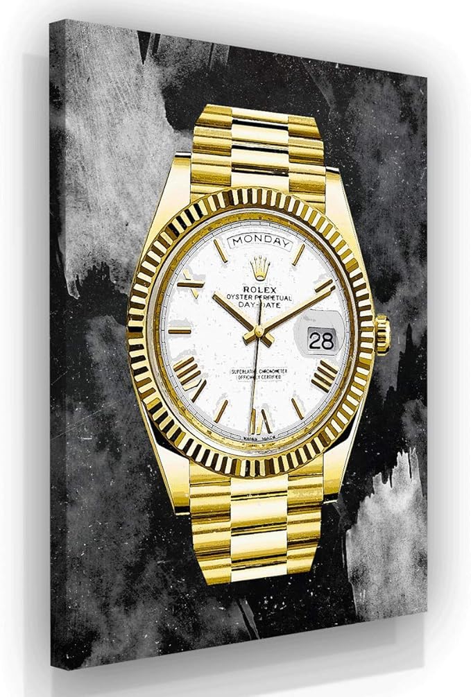 SuccessHunters Luxury Gold Watch Canvas Print Office Wall Decoration Home Decor Modern Art Prints Inspiration Motivation Inspire Entrepreneur Quote Inspirational Motivational House Decal (40" x 30")