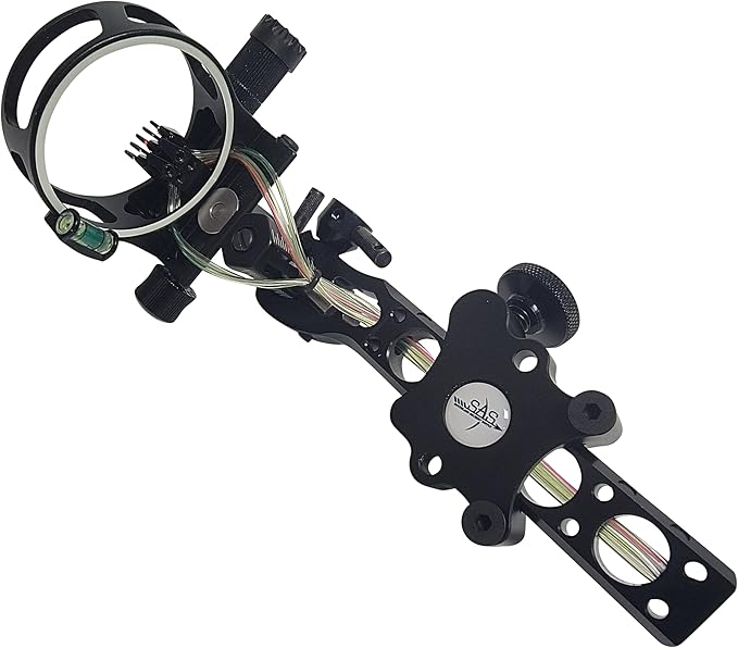 SAS Essence 019" Bow Sight with Micro Adjust Detachable Bracket with LED Sight Light for Archery Compound Bows Hunting Shooting