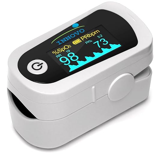 Innovo FSA/HSA Eligible iP900BP-B Fingertip Pulse Oximeter, Blood Oxygen Monitor with Free App, Plethysmograph, and Perfusion Index (with Bluetooth)-FlexoryFit