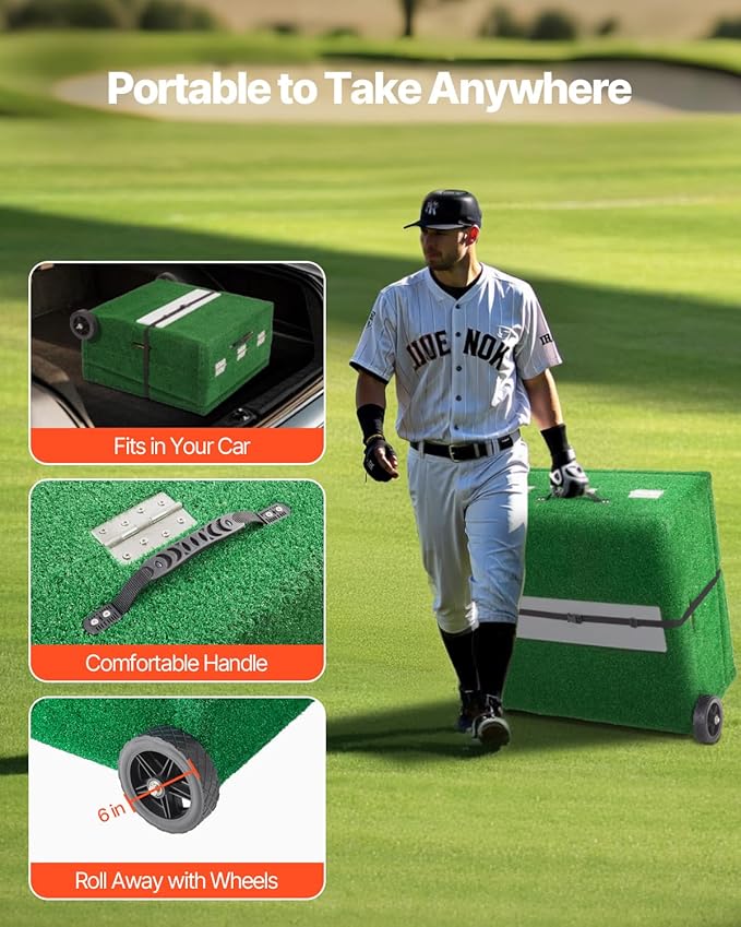 VEVOR Pitching Mound, Baseball Game Mound, Indoor/Outdoor Pitching Practice and Training Equipment, Softball Pitching Aids with Antifade Turf and Pitching Rubber