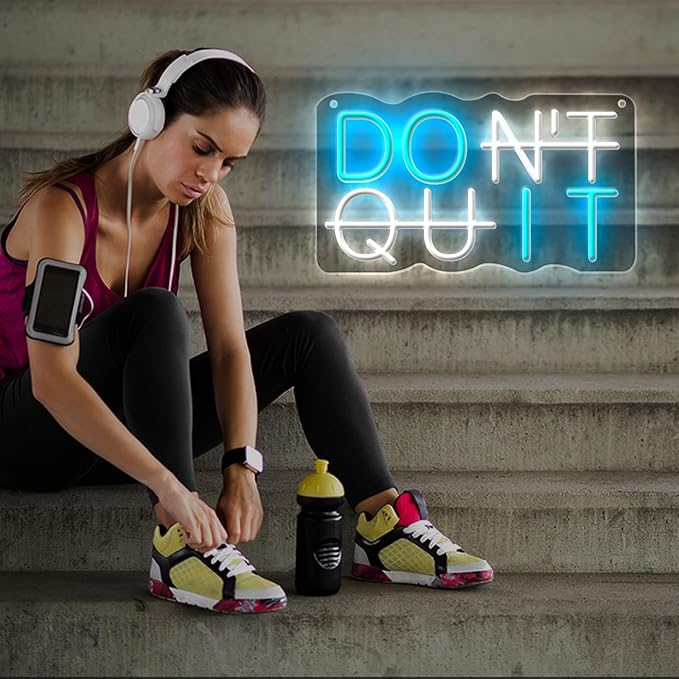 Do It Don't Quit Neon Sign USB Powered with Dimmable Switch for Wall Background Decor Room Decoration Inspirational Wall Art Office Bar Gym Parties Events Birthday Party 16.5x9 in-FlexoryFit