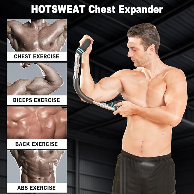 HOTSWEAT Twister Arm Exerciser Chest Workout,Portable Power Twister Bar,Muscular Strength Enhancer,Thigh Master Trainer Men,At Home Fitness Equipment-FlexoryFit