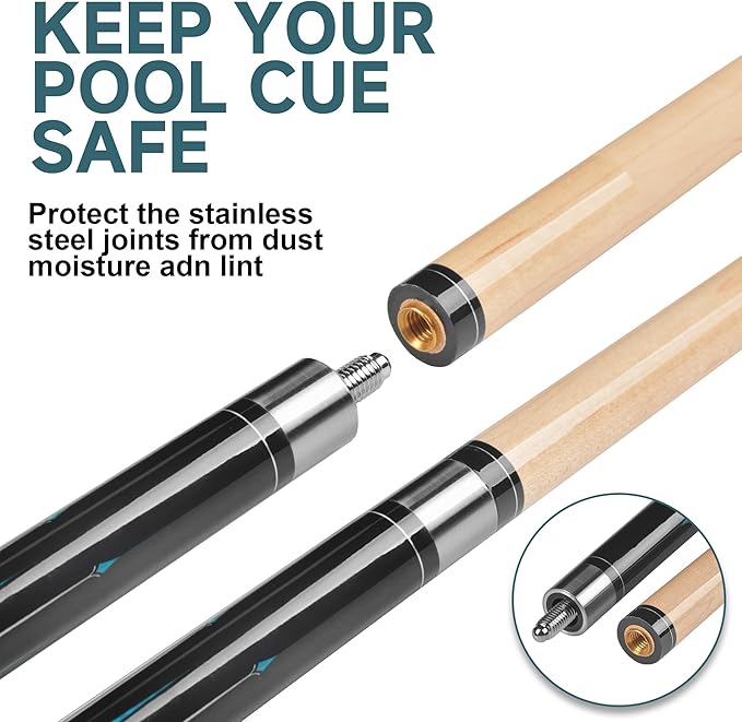 HomeSeason Pool Cue Stick 57" Billiard Cue Sticks Professional Low Deflection Pool Sticks-FlexoryFit