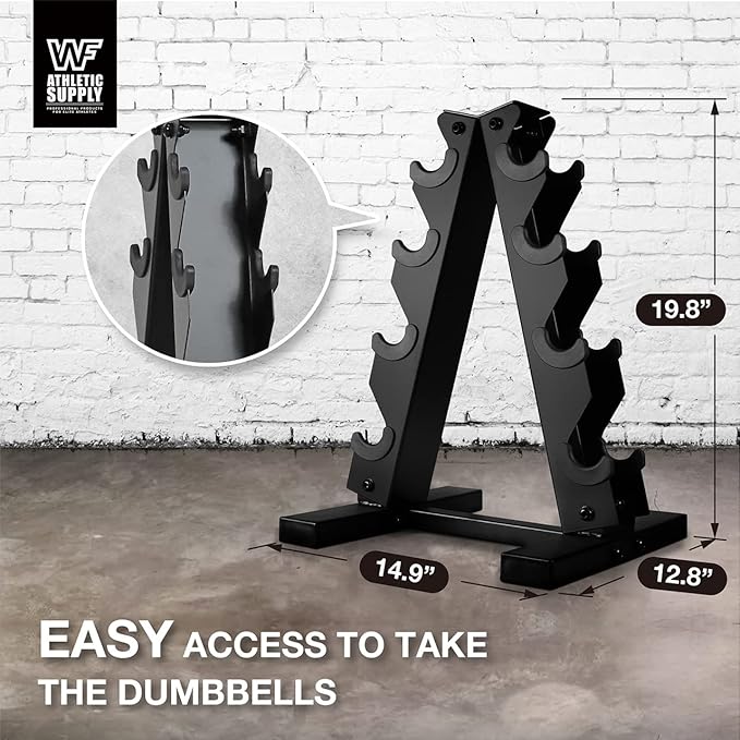 WF Athletic Supply Rubber Encased Hex Dumbbells with Rubber Grip Contoured Handle for Muscle Toning, Strength Building & Full Body Workout-FlexoryFit