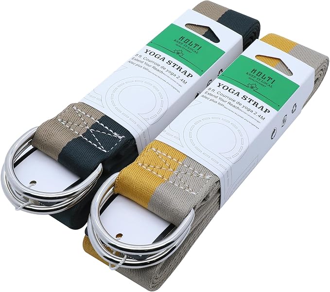 Yoga Exercise Adjustable Straps 8FT with Durable D-Ring for Pilates & Gym Workouts | Hold Poses, Stretch, Improve Flexibility & Maintain Balance-FlexoryFit