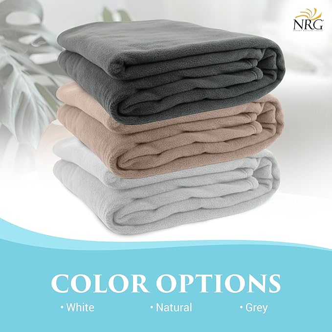 NRG Polar Fleece Blankets Fleece Massage Table Blanket - 60" x 86" - Natural - Ultra Soft, Warm & Comfortable - Lightweight Blanket Perfect for Most Massage Tables - Machine Washable
