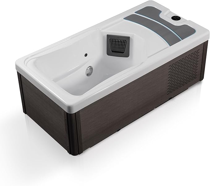 Borealis 69-in. All-in-One Cold Plunge and Hot Tub with Built-in Chiller | Acrylic Interior with 2 Jets, Bluetooth Speakers, Lights, WiFi App Control Chiller for Indoor/Outdoor Use β White