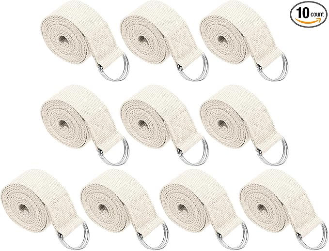 PATIKIL Yoga Strap for Stretching, Cotton Yoga Belt with Adjustable Metal D-Ring Buckle Stretch Band for Fitness Pilates-FlexoryFit