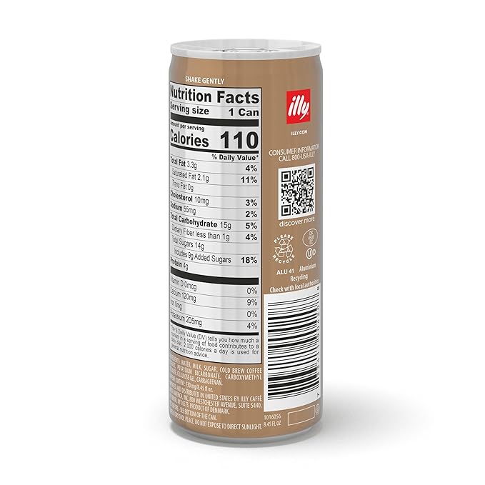 illy Ready To Drink Coffee – Latte Macchiato Cold Brew Cans - 100% Arabica - Smooth & Refreshing Taste - Convenient, Easy to Carry Drink with Milk – 8.5 oz.-FlexoryFit