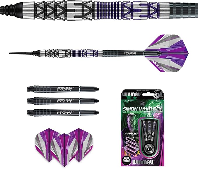 Winmau Simon Whitlock Dynamic Special Edition Tungsten Darts Set with Flights and Stems (Shafts)