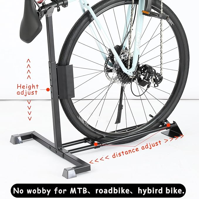 YueTong Heavy Duty Bike Stand - Vertical & Horizontal Storage, Upright Bicycle Stand for Indoor & Garage, Suits MTB, Road & E-bike (2 Pack)