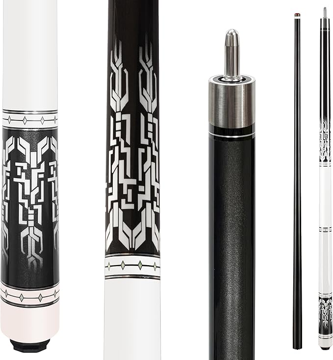 HomeSeason Glass Fiber Pool Cue 58" Professional Pool Stick 12.7mm 4-Layer Tip Low Deflection Cue Stick, 3 * 8/8Joint Pin, Ultra-Smooth, Billiard Cue Sticks-FlexoryFit