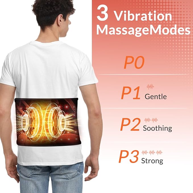 Red Light Therapy Belt, Rechargeable Infrared Light Therapy Device with Massage and Timer, Wearable 660nm&850nm Red Light Therapy Wrap Belt for Body Pain Relief(8.4’‘ * 48’‘)