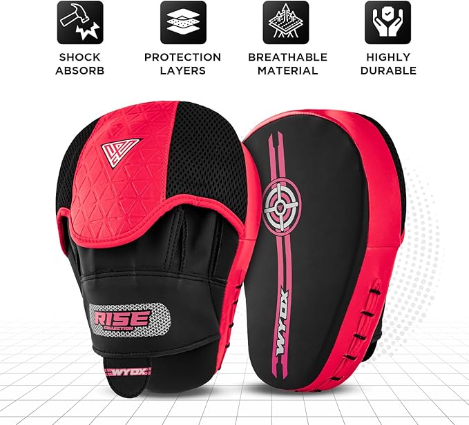 WYOX Curved Boxing Punch Mitts β Boxing Pads Training Set, Punching Mitts for Adults, Kickboxing Pads, Muay Thai Pads, Karate Pads, MMA Training Equipment, Martial Arts Focus Pads