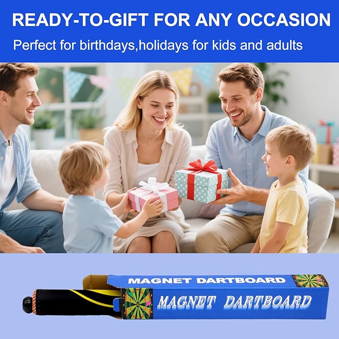 Magnetic Dart Board Outdoor Game Suitable for Children to Play Comes with 12 Darts Best Toys Gifts for Teenage Boys Girls Age 5 6 7 8 9 10 11 12 Years (12 in)