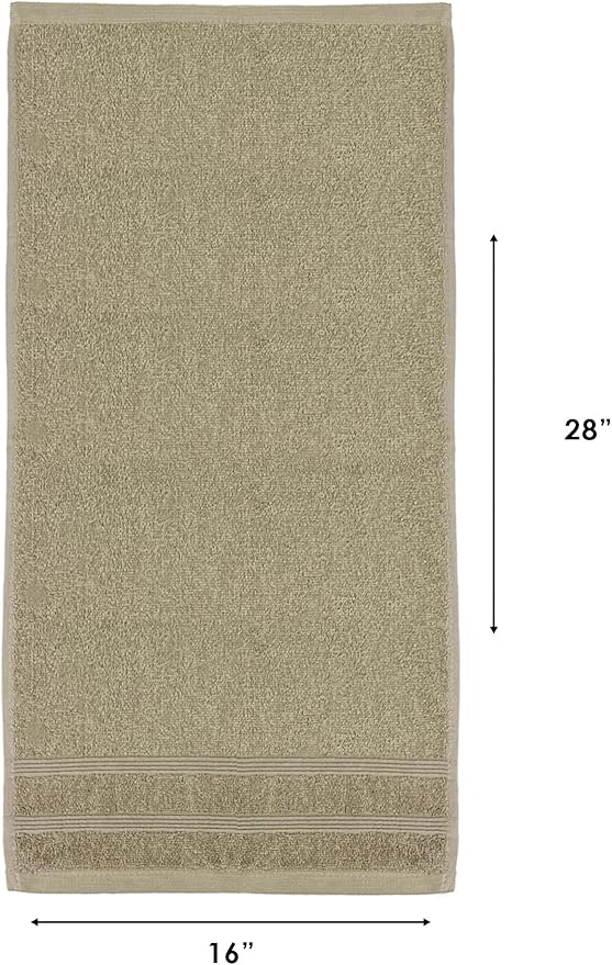 Kaufman - Premium Hand Towels Set for Bathroom, Spa, Gym, and Face Towel 100% Cotton Ring Spun, Ultra Soft Feel and Highly Absorbent Towels (Linen, 6-PK)-FlexoryFit