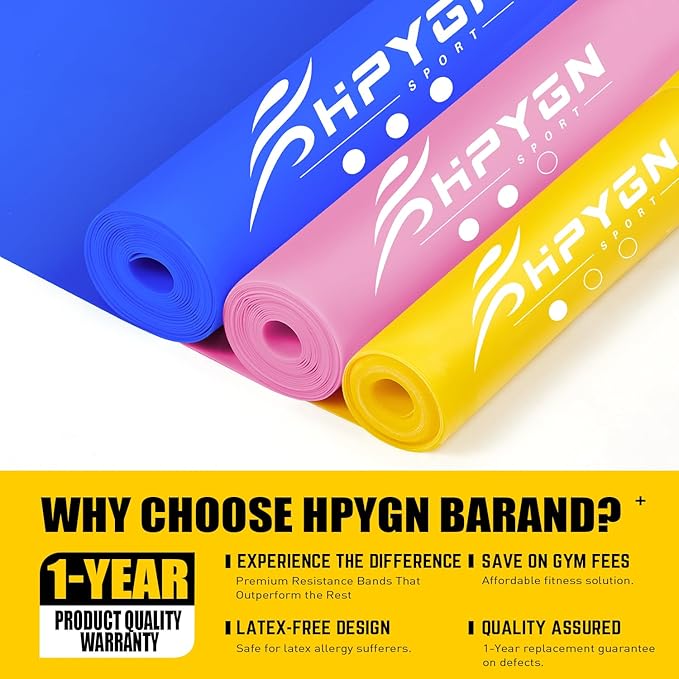 Resistance Bands, Exercise Bands, Physical Therapy Bands for Strength Training, Yoga, Pilates, Stretch Elastic Band with Different Strengths, Workout Bands for Home Gym-FlexoryFit
