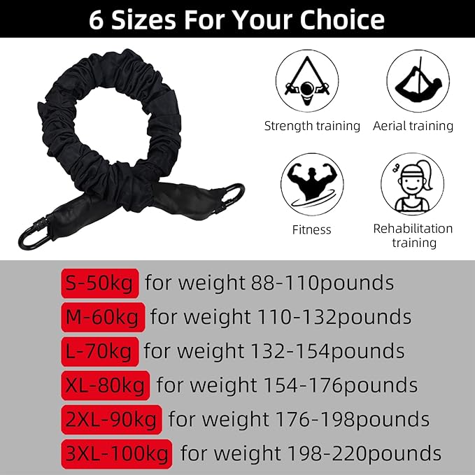 PRIOR FITNESS Premium Bungee Cord, Heavy Duty Bungee Fitness Cord,110-176Pounds Resistance Cord Elastic Rope Suspension Workout Fitness Bands for Exercise at Home Gym Include ONLY 1* Extra Bungee Cord-FlexoryFit