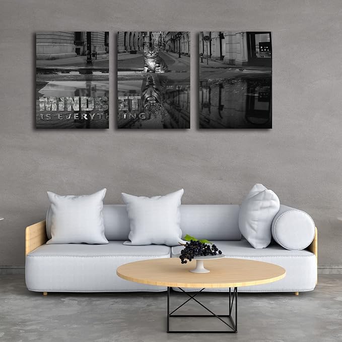 3 Panels Motivational Canvas Wall Art Inspirational Wall Art Entrepreneur Quotes Poster Print Artwork Painting Picture for Framed Home Decoration Living Room office bedroom 36''W x 16''H-FlexoryFit