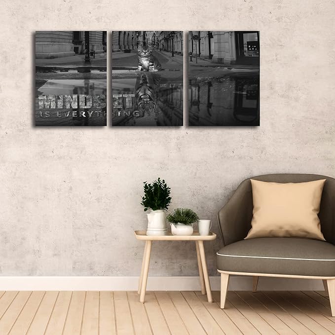 3 Panels Motivational Canvas Wall Art Inspirational Wall Art Entrepreneur Quotes Poster Print Artwork Painting Picture for Framed Home Decoration Living Room office bedroom 36''W x 16''H-FlexoryFit