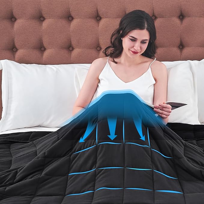 King Size Weighted Blanket for Adults (30 lbs, 80โ x 87โ, Black) Cooling Heavy Blanket for Sleeping Perfect for 290-310 lbs, Breathable Blanket for Adults & Couple All Season, Machine Washable